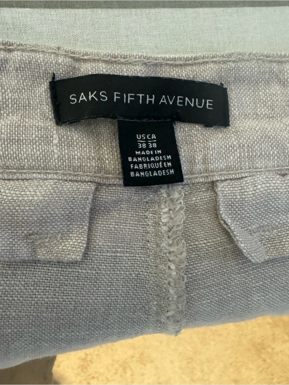 Saks Fifth Avenue Light Beige Linen-Blend Chinos